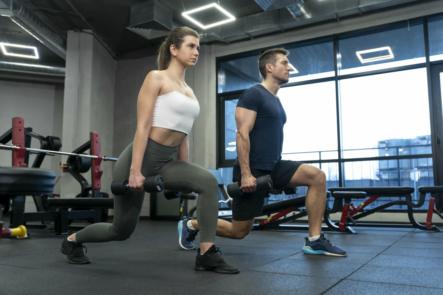 young adult doing indoor sport gym